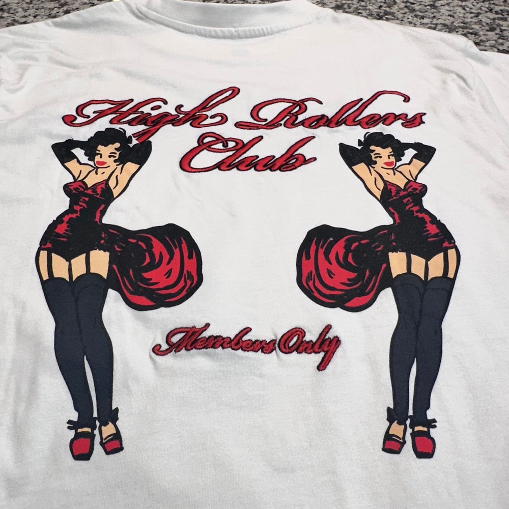 NWT Public Supply High Rollers Club Pinup Graphic T-Shirt Mens Medium Off-White